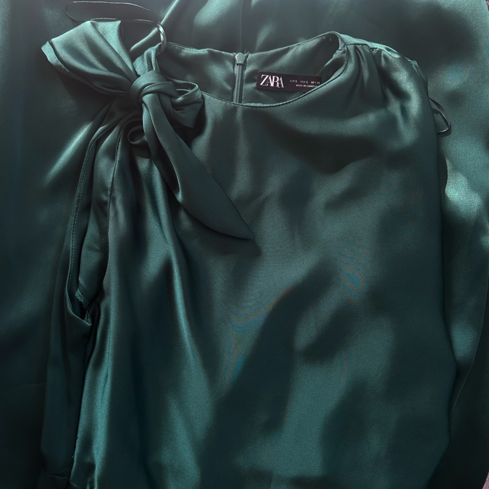Zara Draped Satin Effect Dress - Picture 8 of 9